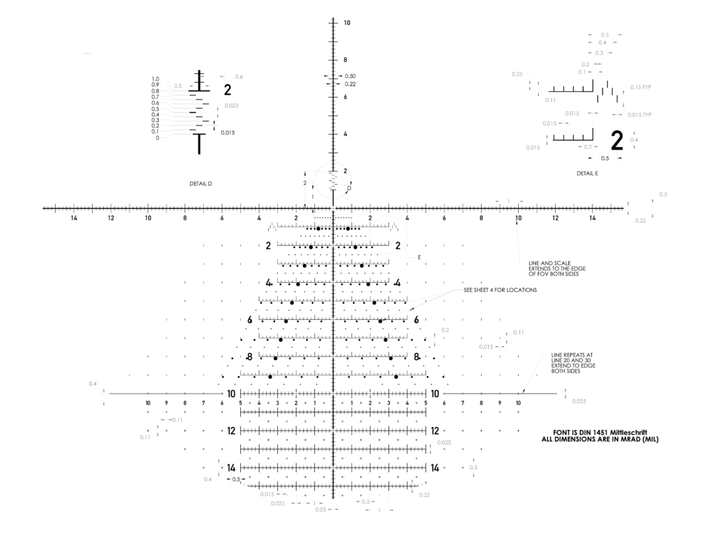 TREMOR5 reticle dimensions diagram