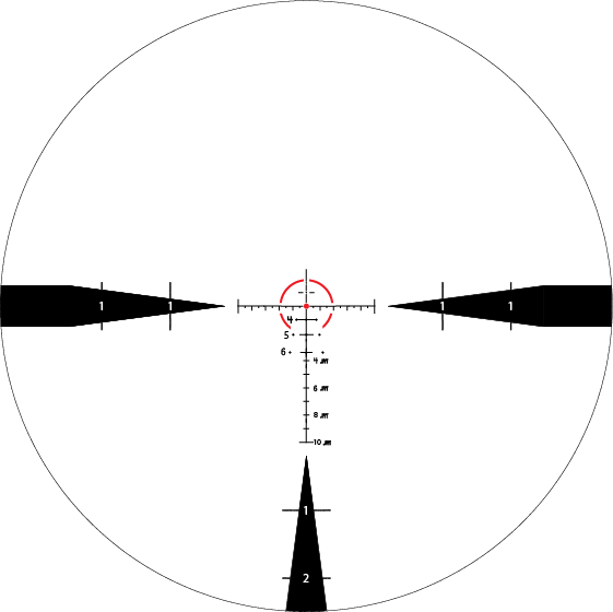 Complete TREMOR8-M reticle artwork with red illuminated portions